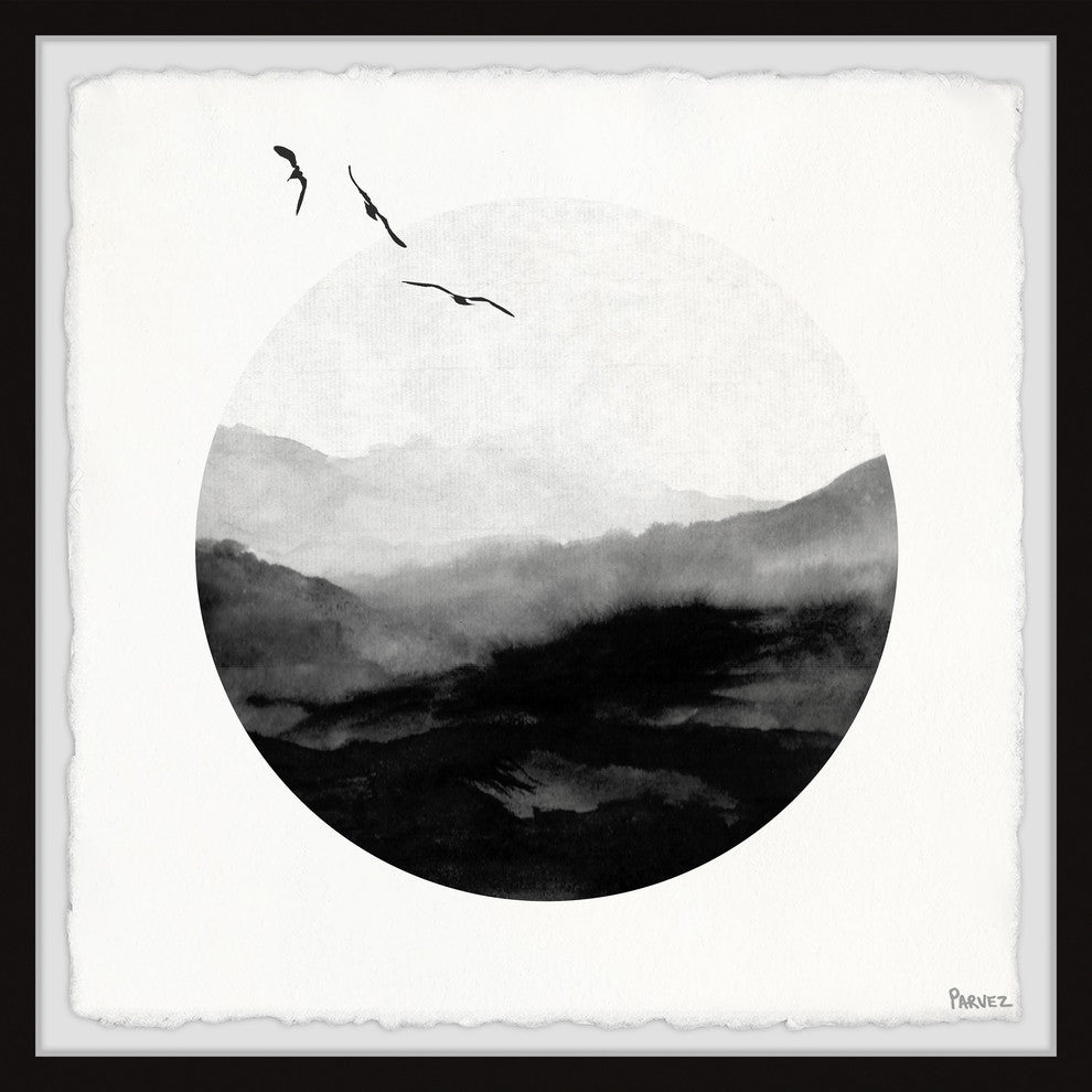 "Round Mountain Waves" Framed Painting Print, 12"x12"