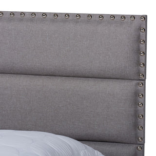 Modern Grey Fabric Upholstered King Size Bed