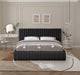 Nash Boucle Fabric Upholstered Bed, Black, King