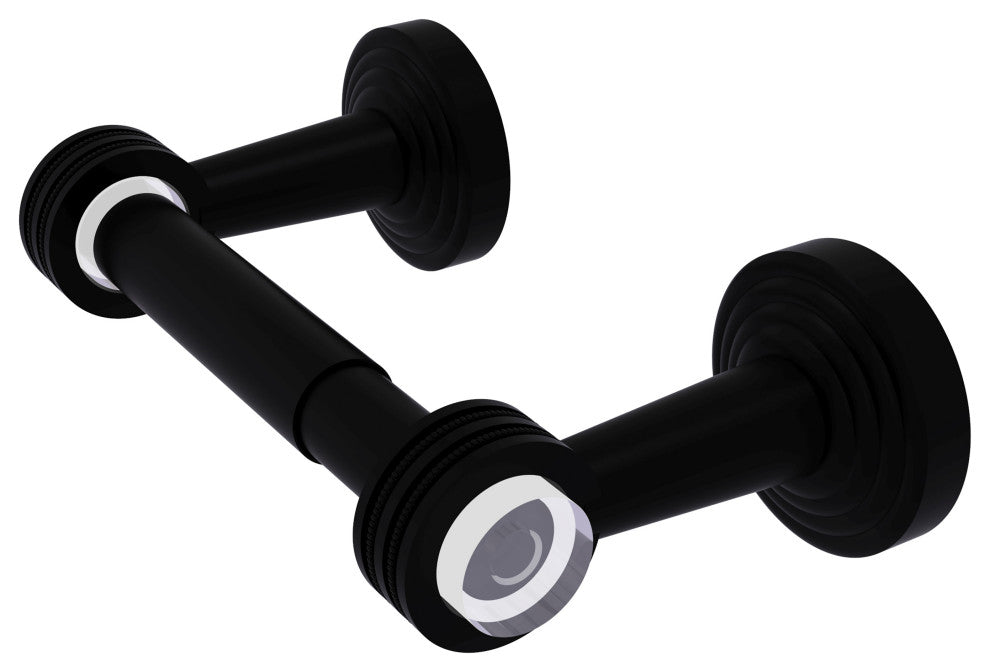 Pacific Beach Two Post Dotted Accent Toilet Tissue Holder, Matte Black