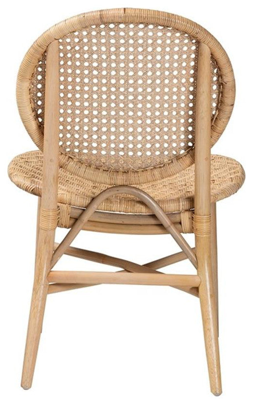 Osaka Modern Bohemian Natural Brown Rattan Dining Chair