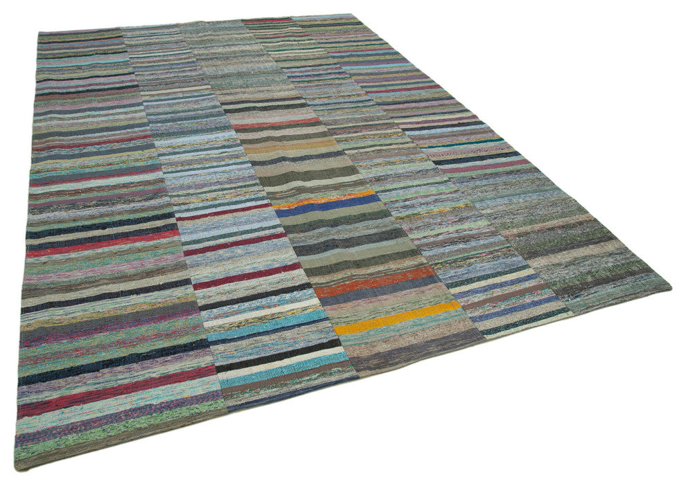 Rug N Carpet - Handmade Turkish 7' 7'' x 10' 9'' Rustic Patchwork Kilim Rug