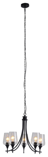 CHLOE Lighting CH6S902BK21-UC5 WILLAN Transitional 5 Light Hanging Chandelier