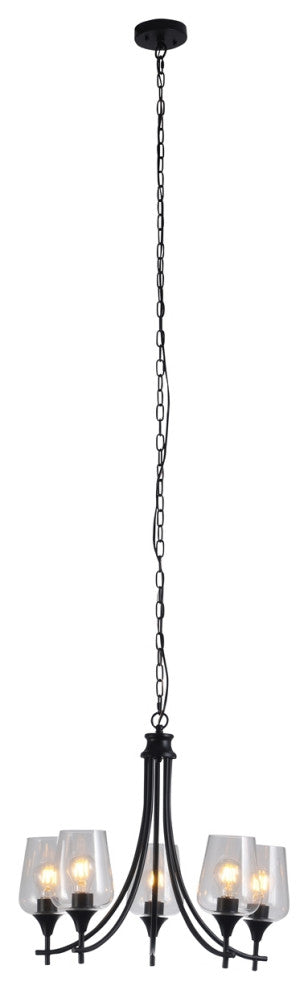 CHLOE Lighting CH6S902BK21-UC5 WILLAN Transitional 5 Light Hanging Chandelier