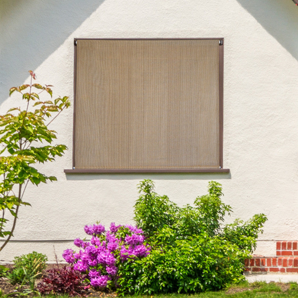 Cordless Outdoor Sun Shade, Quartz, 96" W X 72" L