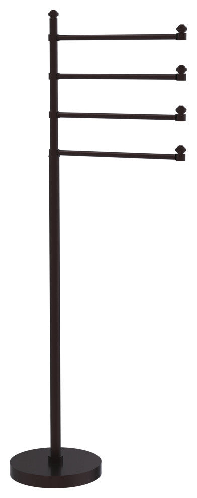 Southbeach Free Standing 4 Pivoting Swing Arm Towel Stand, Antique Bronze