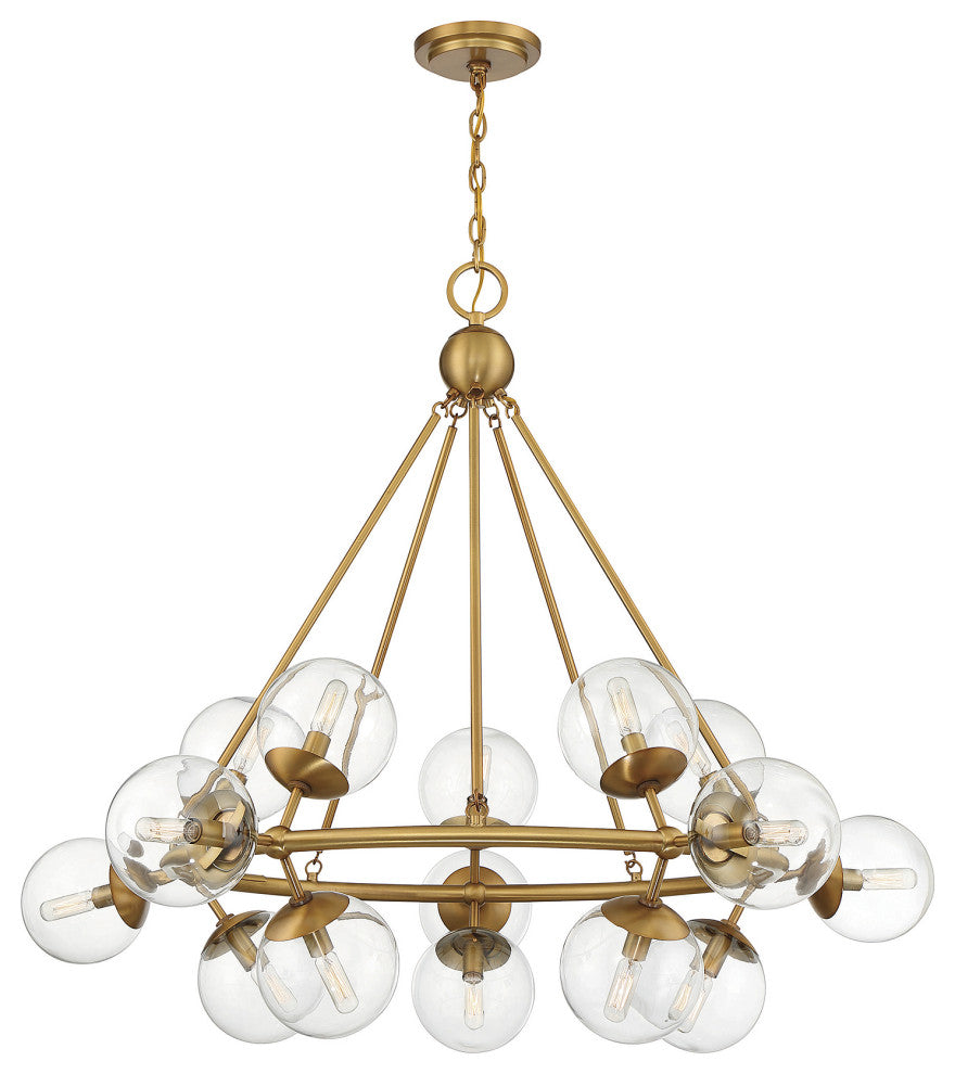 Orion 15-Light Chandelier, Warm Brass