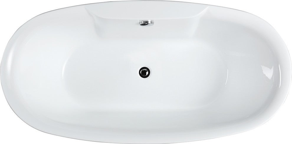 Pisa 63" Freestanding Bathtub, Glossy White
