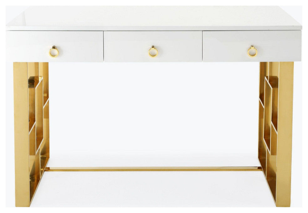 Audrey White Lacquer Desk