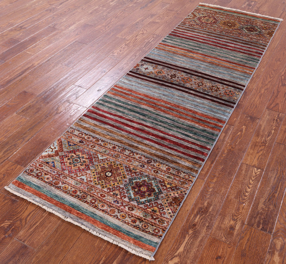 Runner Khorjin Super Kazak Handmade Rug 2' 8" X 8' 7" - Q12574