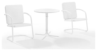 Bates 3-Piece Outdoor Bistro Set, White Gloss