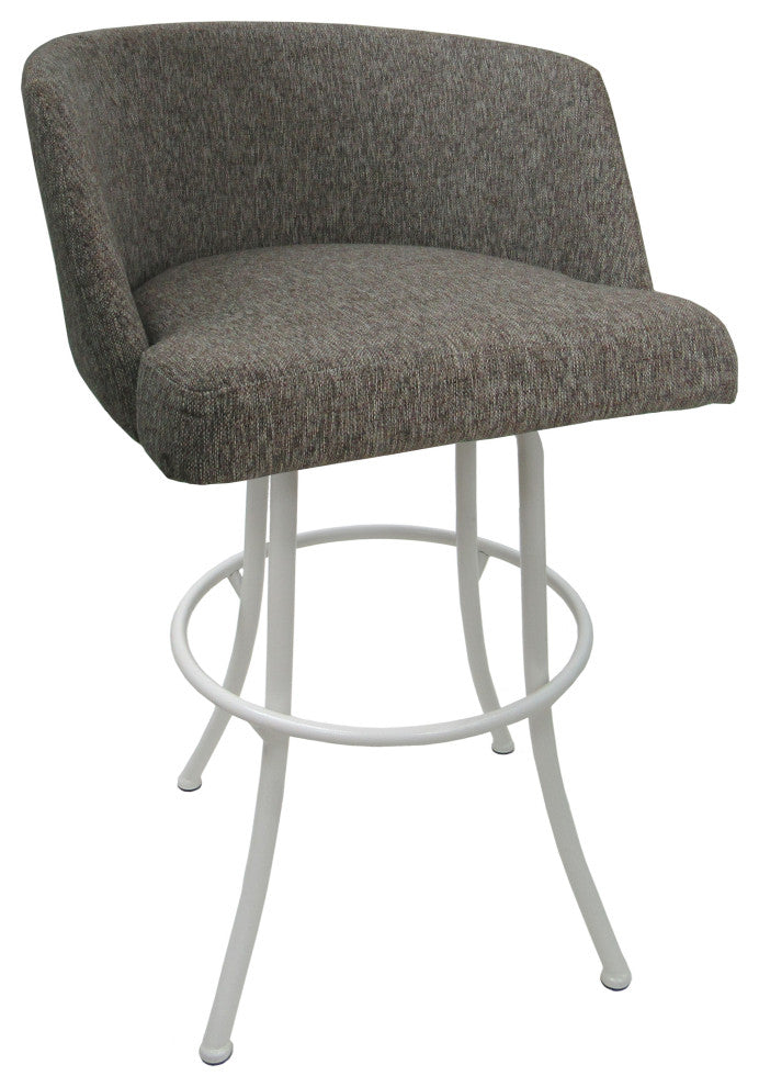 Swivel Counter Metal Pub Set - Joey Stools 26" or 30", Mojave Grey - White, 30", Crackle