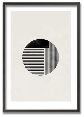 Minimalist round Framed Print Wall Art by 1X, 32"x48", Framed