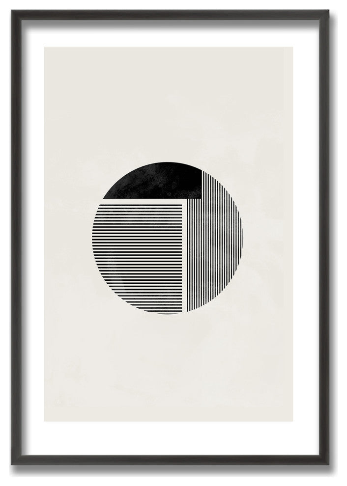 Minimalist round Framed Print Wall Art by 1X, 32"x48", Framed