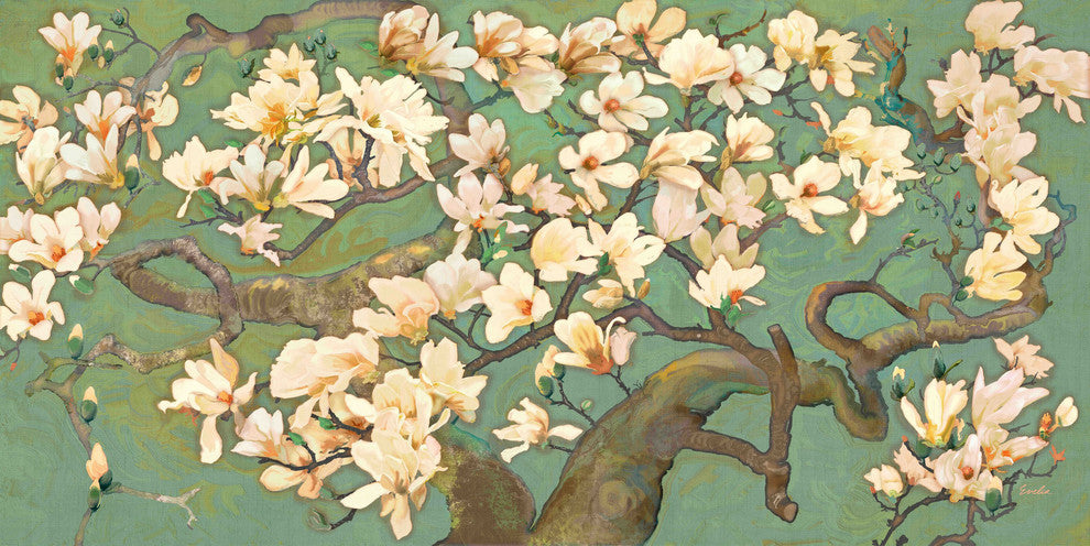 "Magnolia Branches III" Painting Print on Canvas by Evelia