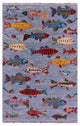 Gabbeh Fish Design Hand-Knotted Wool Rug 4' 1" X 6' 4" - Q15339
