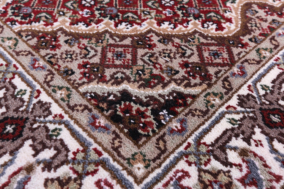 Runner Persian Tabriz Hand Knotted Wool & Silk Rug 2' 6" X 6' 0" - Q13029