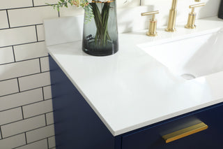Home Living 42" Bathroom Vanity, Blue With Backsplash