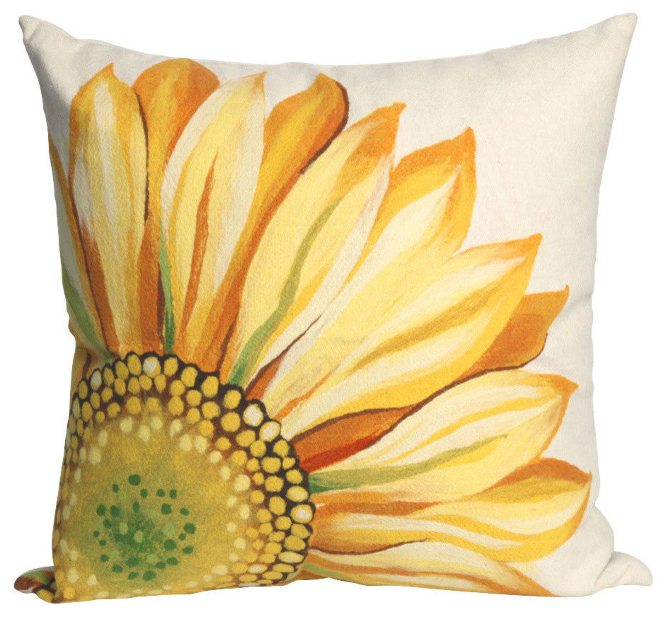 Visions II Sunflower Yellow Pillow, 20"x20"
