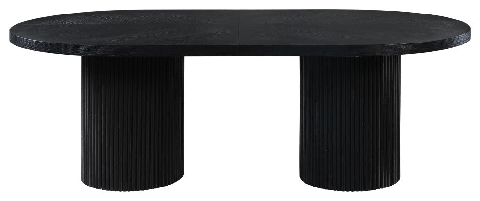 Belinda Oak Wood Dining Table, Black