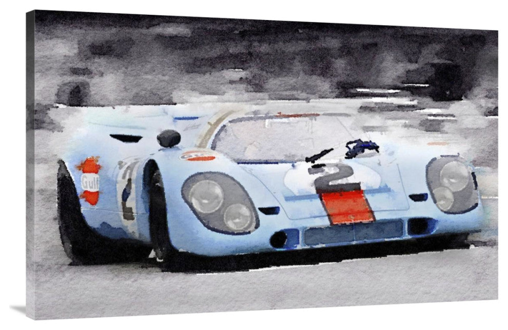 "Porsche 917 Gulf Watercolor" Fine Art Print