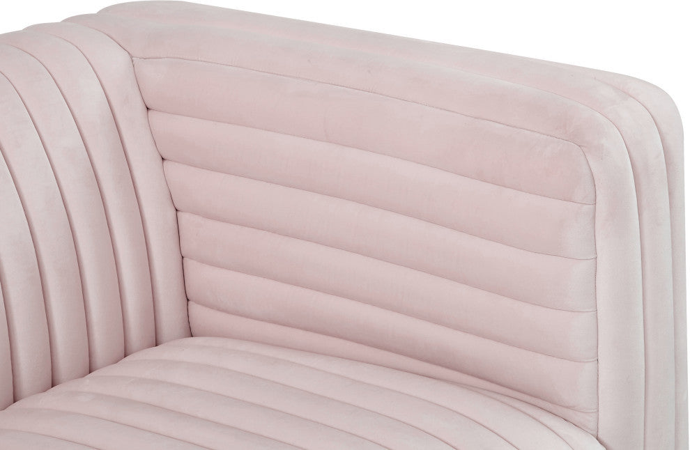 Ravish Velvet Upholstered Chair, Pink, Loveseat