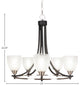 Paramount 5-Light Chandelier, Matte Black & Brushed Nickel, 5" Clear Ribbed