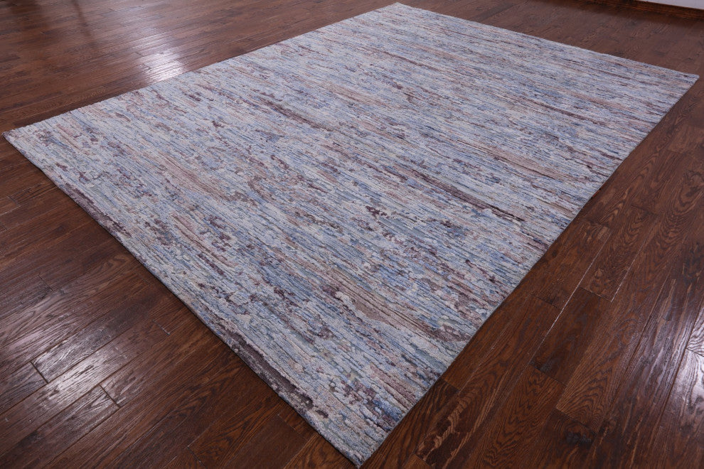 Handmade Wool and Silk Modern Rug 8' 11" X 12' 0" Q9041