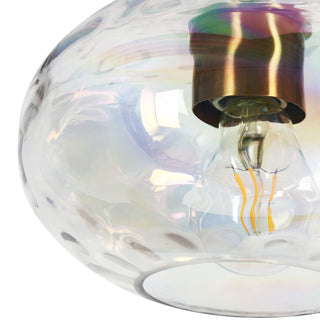 LNC Chrysaorican 3-Light Modern Iridescent Globe Glass Kitchen Island Light