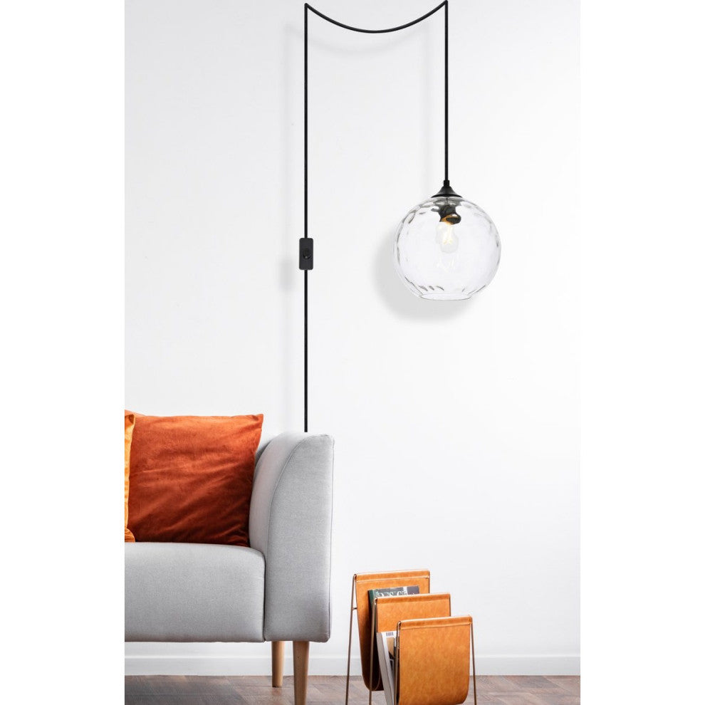 Living District Cashel 1-Light Plug-In Pendant Black
