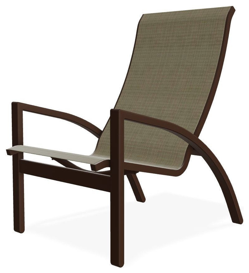 Kendall Sling Stackable Outdoor Lounge Chair, Elevation Stone/Kona