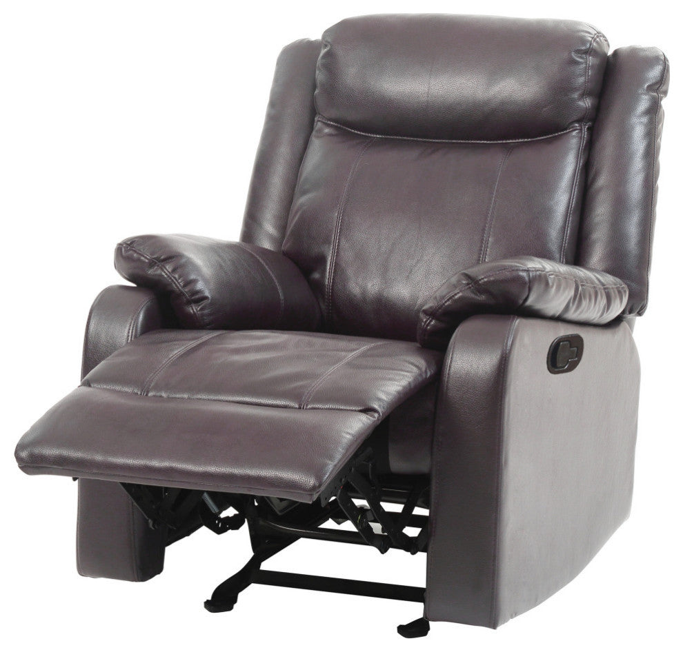 Ward Dark Brown Reclining Accent Chair With Pillow Top Arm