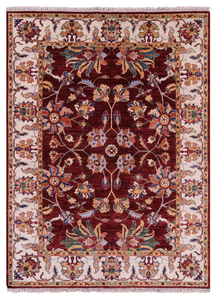 5' 0" X 6' 8" Persian Tabriz Hand Knotted Wool Rug Q11330