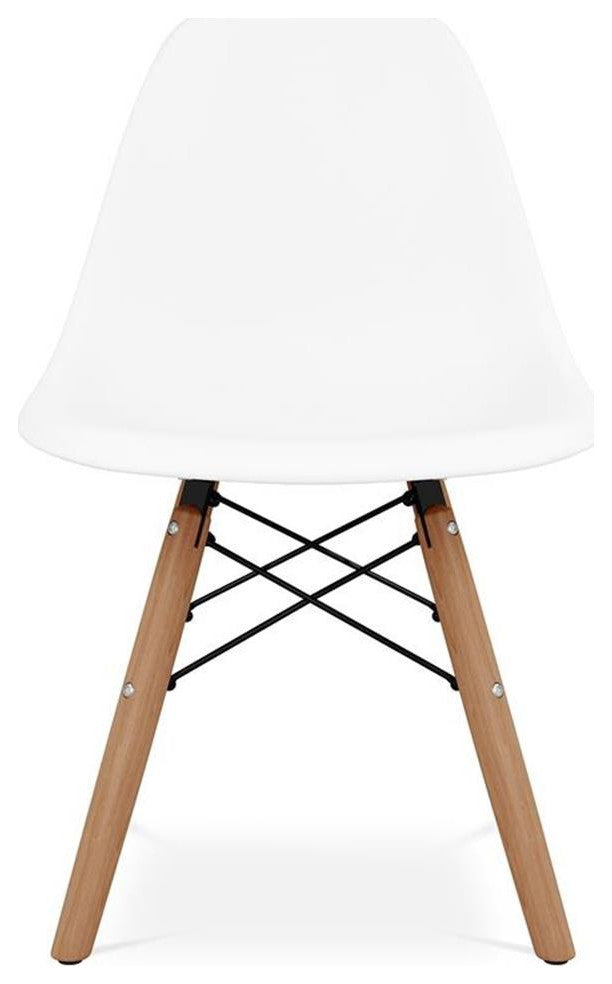 Aron Living 21.75" Plastic and Wood Kids Playroom Chairs in White (Set of 2)