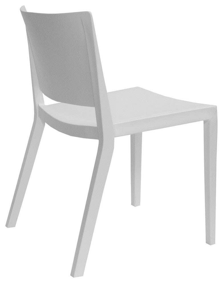 Mod Made Elio Modern Plastic Dining Side Chair, Set of 2, White
