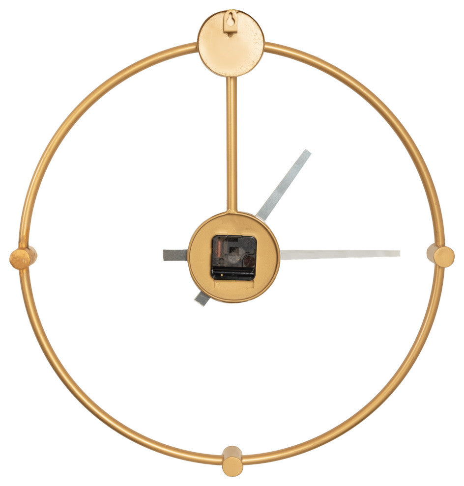 Lidor Metal Wall Clock, Gold, 22x25