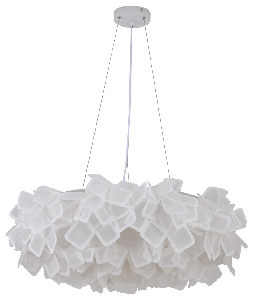 Bethel International DLS99C30W 1 Light LED Chandelier, White