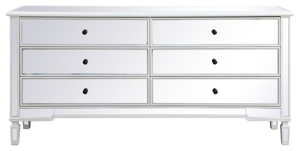Calum 72" Mirrored Chest, Antique White