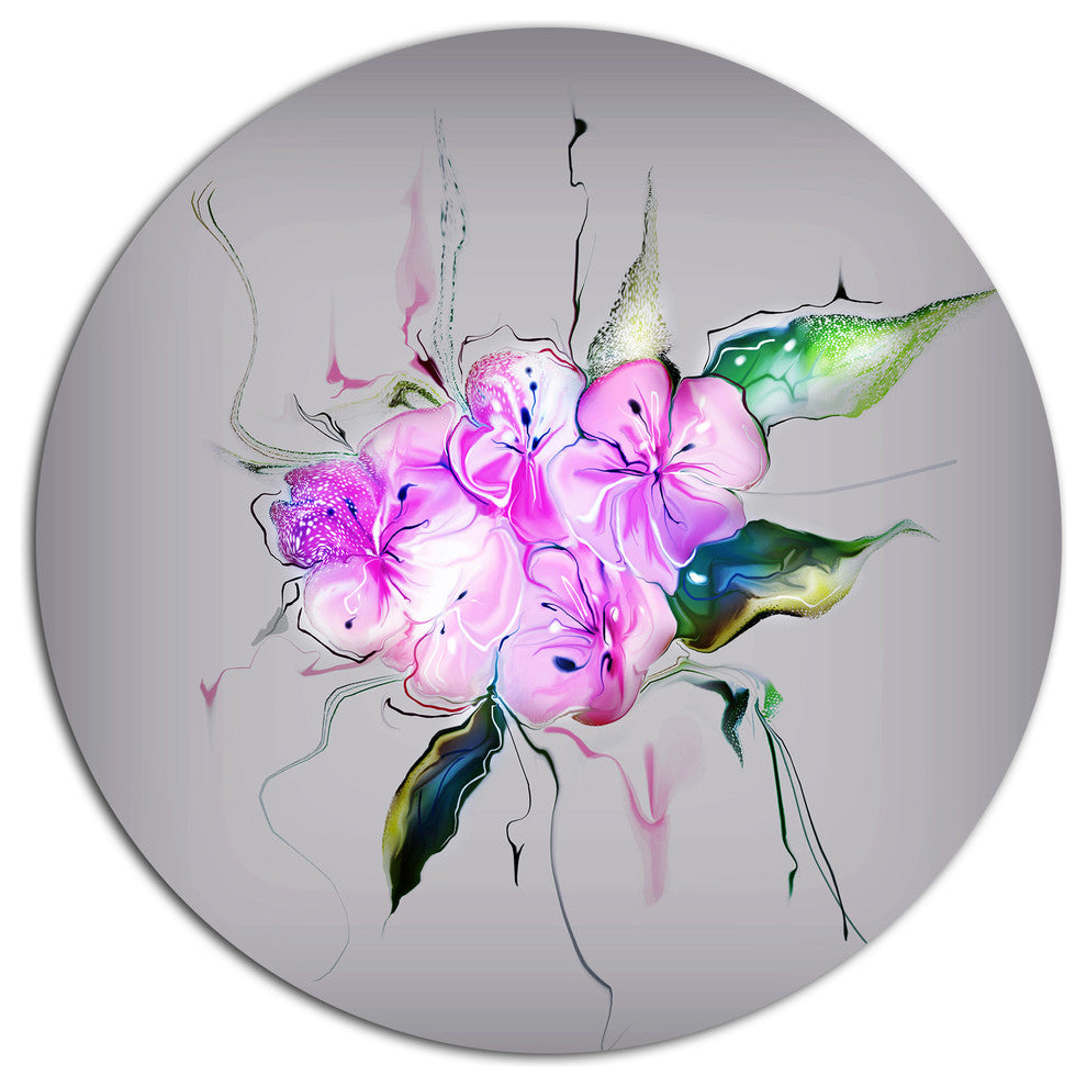 Purple And Pink Pansies Flowers, Animal Disc Metal Wall Art, 11"