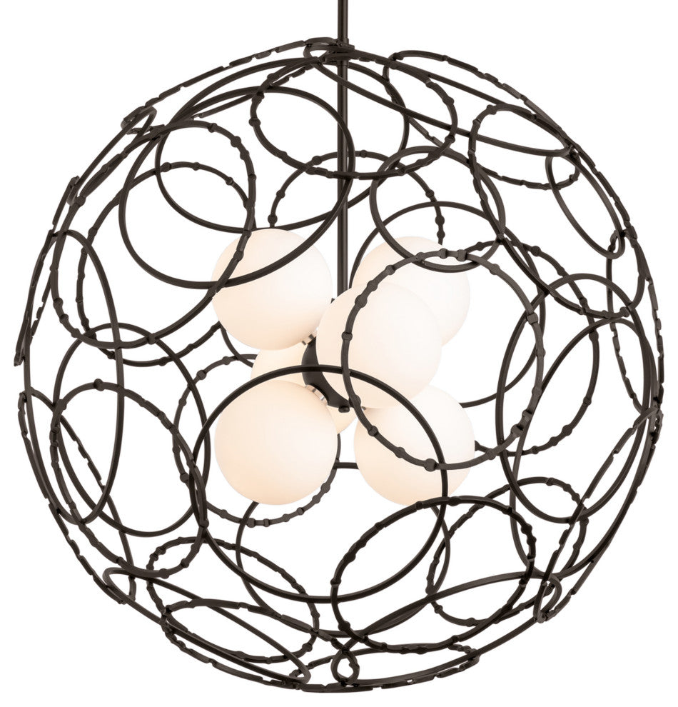 Olympus Orb Pendant, Dark Smoke Finish, Standard Overall Height