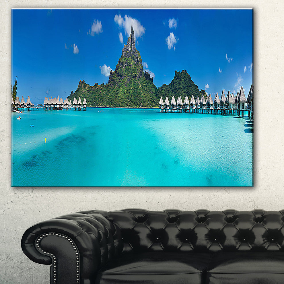 "Bora Bora Panorama Beach" Canvas Print