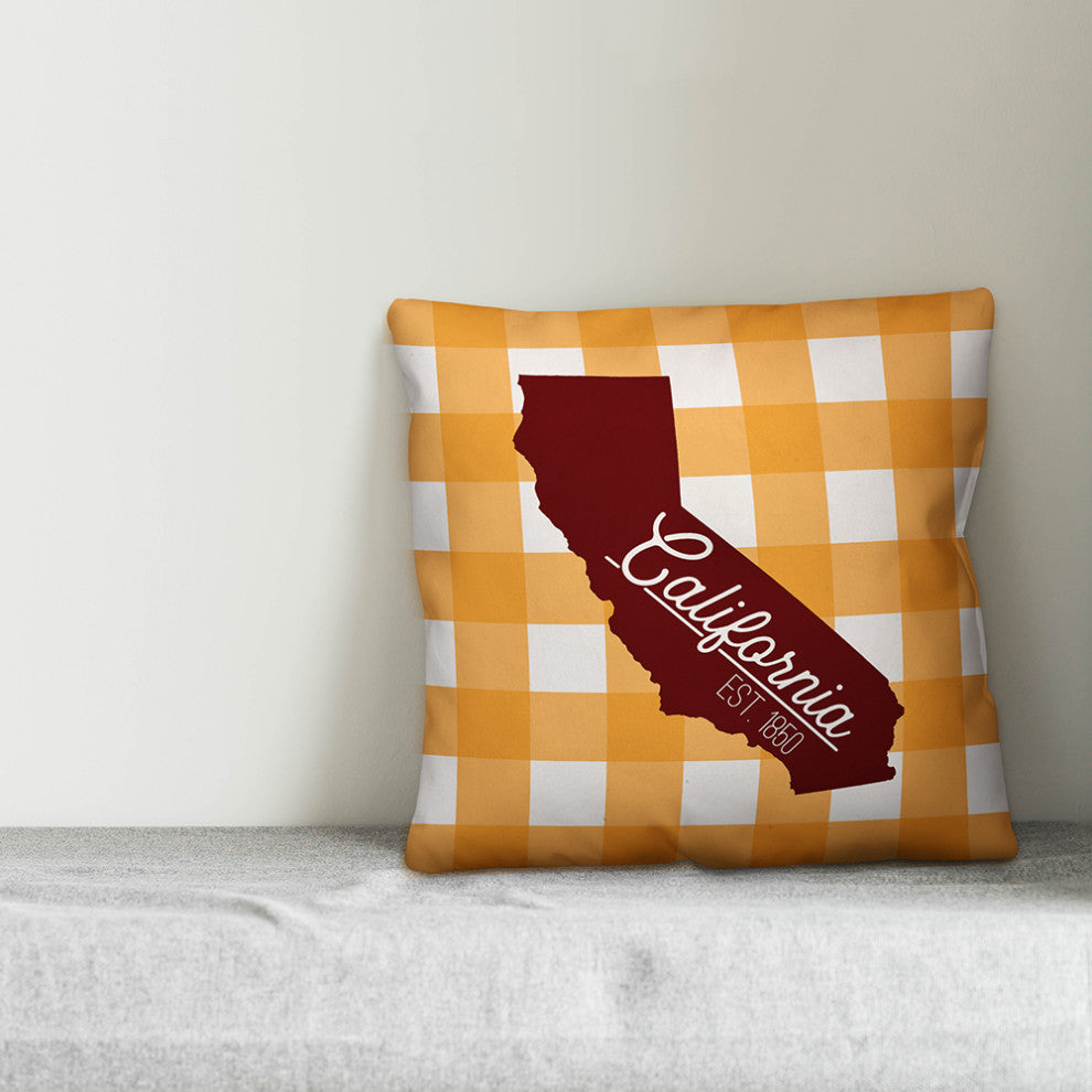 California Buffalo Check 18x18 Spun Poly Pillow