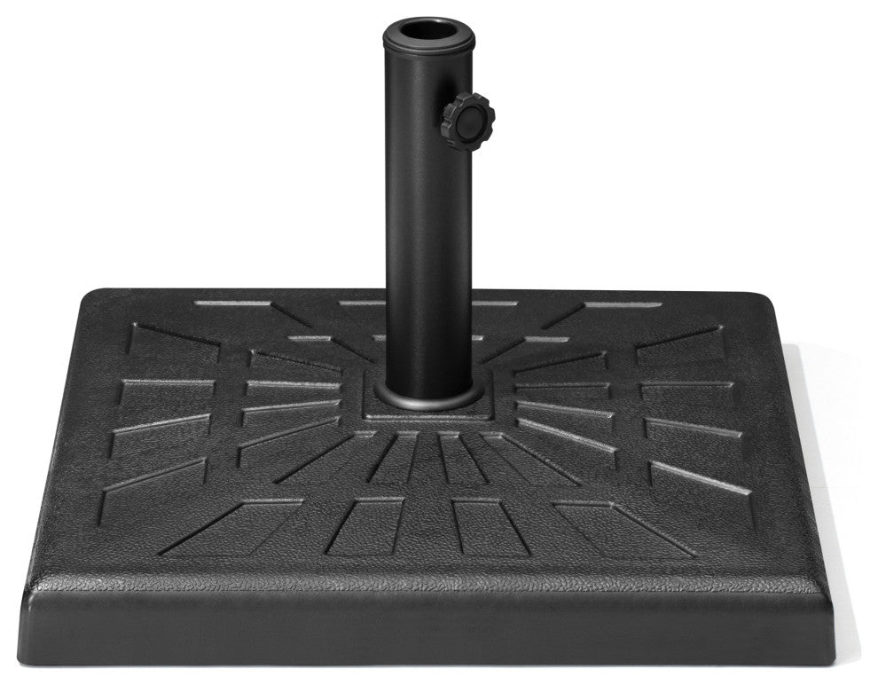 43 lbs Resin Square Concrete Market Umbrella Base, Black