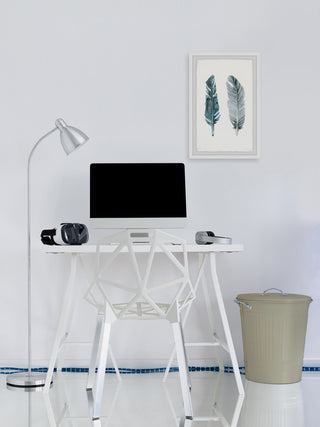 "Metallic Feathers" Framed Painting Print, 8"x12"