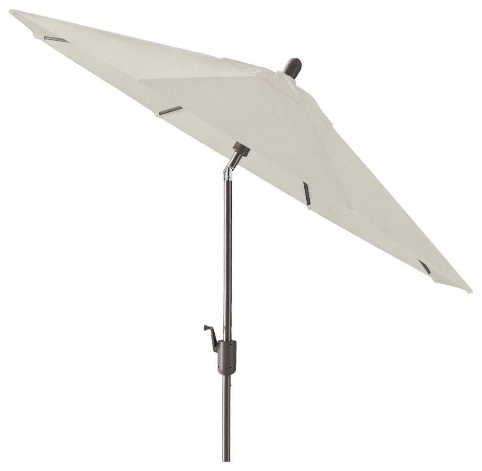 9' Round Push Tilt Market Umbrella, Antique Bronze frame, Sunbrella, Natural