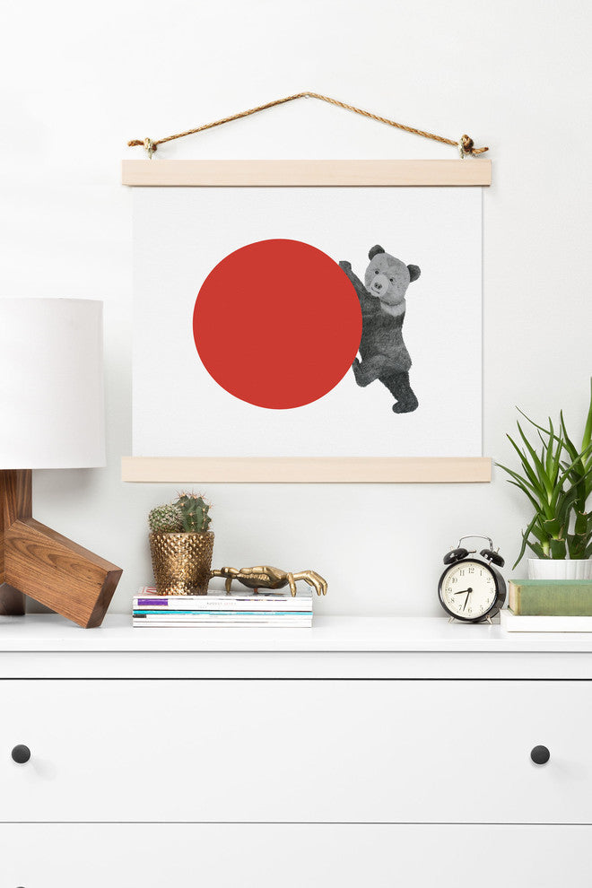 Deny Designs Morgan Kendall Red Bear Art Print