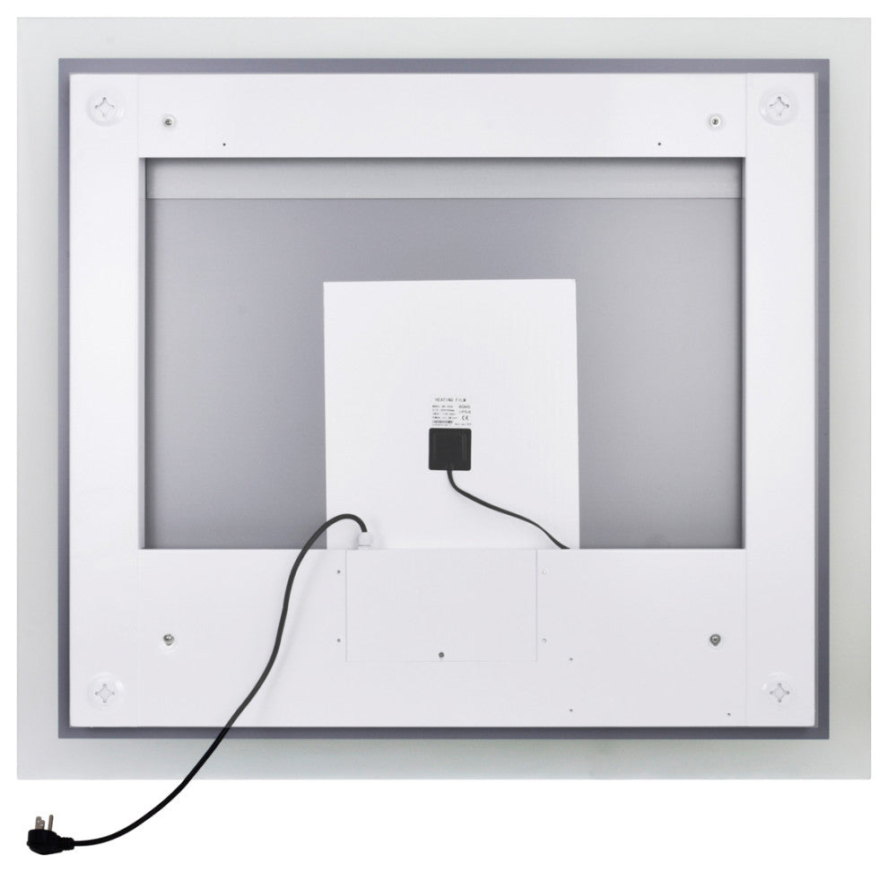 Abigail Rectangle Matte White LED 40 in. Mirror From our Abigail Collection