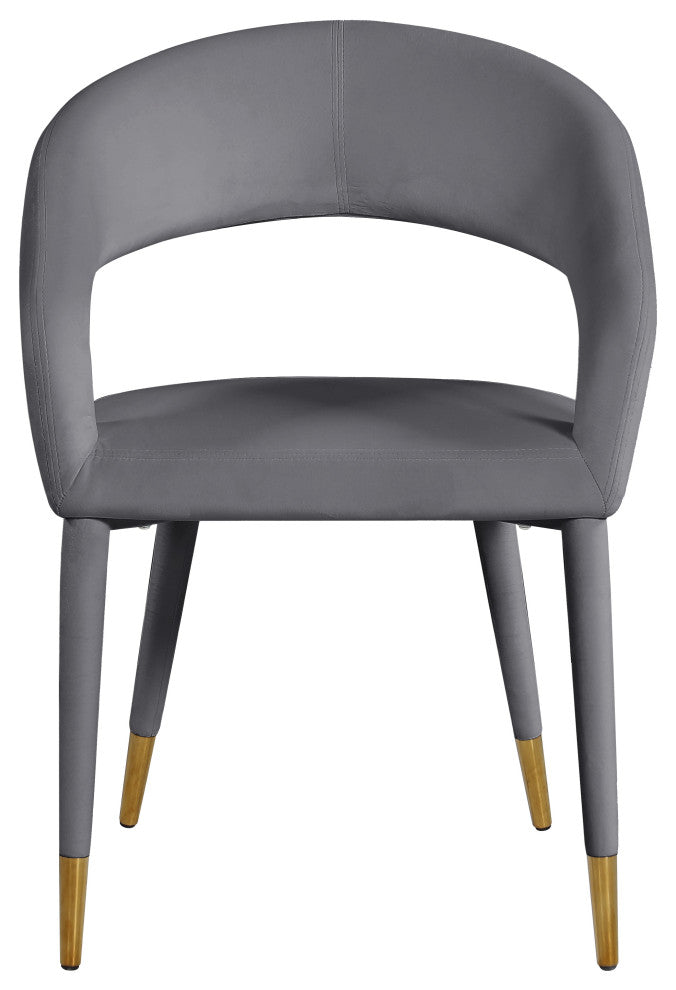 Destiny Dining Chair, Grey, Velvet