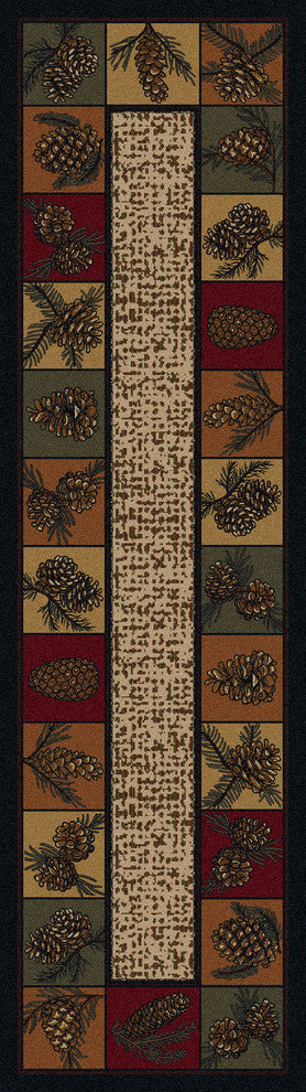 Kindred Cones OKA Rustic Area Rug , 2'1"x7'8"