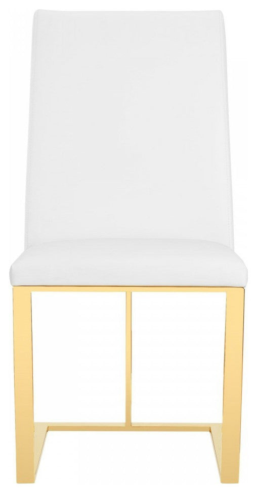 White Gold Contemporary Dining Chair